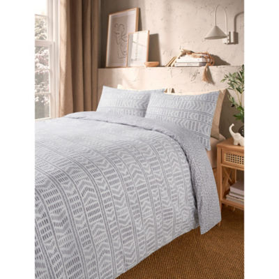 George Home Grey Arrow Stripe Duvet Set - Double