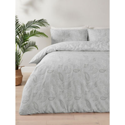 George Home Grey Paisley Duvet Set -Single