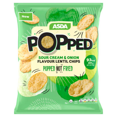 ASDA Popped Sour Cream & Onion Flavour Lentil Chips 85g