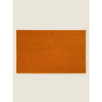 George Home Orange Solid Chenille Bath Mat