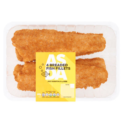 JUST ESSENTIALS by ASDA 4 Breaded Fish Fillets 600g