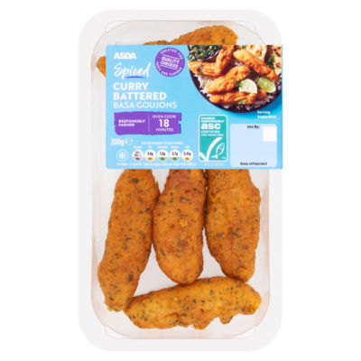 ASDA Spiced Curry Battered Basa Goujons 200g