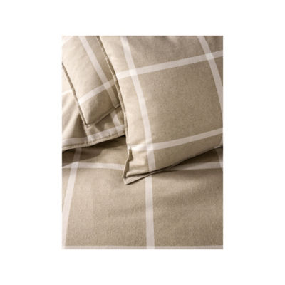 At Home with Stacey Solomon Natural Check Reversible Brushed Cotton Duvet Set - Single