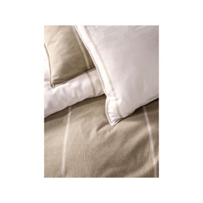 At Home with Stacey Solomon Natural Stripe Reversible Brushed Cotton Duvet Set - Single