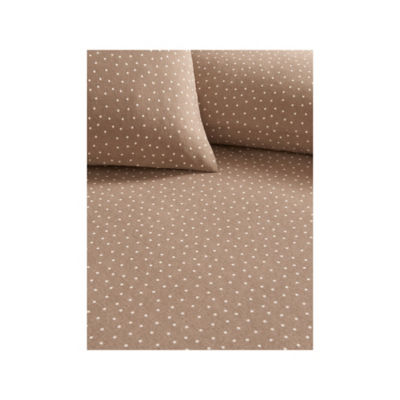 At Home with Stacey Solomon Natural Spot Print Brushed Cotton Fitted Sheet - Single