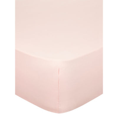 George Home Pink Plain Fitted Sheet - Double