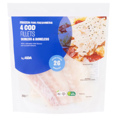 ASDA 4 Cod Fillets 360g