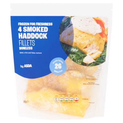 ASDA 4 Smoked Haddock Fillets Boneless 360g