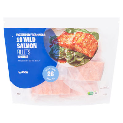 ASDA 10 Wild Salmon Fillets Boneless 800g