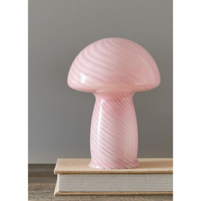 George Home Swirl Glass Mushroom Lamp - Pink