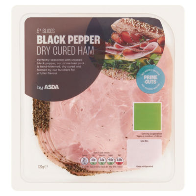 ASDA Black Pepper Dry Cured Ham 120g