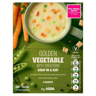 ASDA Golden Vegetable Soup in a Cup with Croutons 4 x 23g (92g)