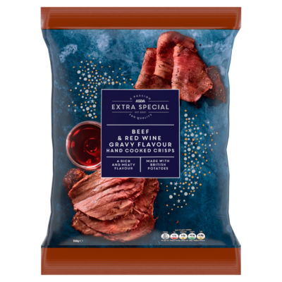 ASDA Extra Special Beef & Red Wine Gravy Flavour Hand Cooked Crisps 150g