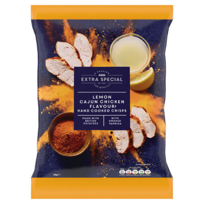 ASDA Extra Special Lemon Cajun Chicken Flavour Hand Cooked Crisps 150g