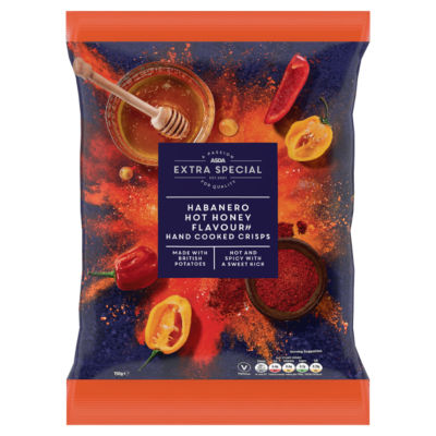 ASDA Extra Special Habanero Hot Honey Flavour Hand Cooked Crisps 150g