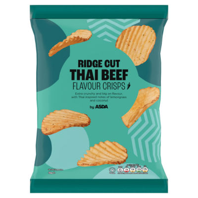 ASDA Ridge Cut Thai Beef Flavour Crisps 150g