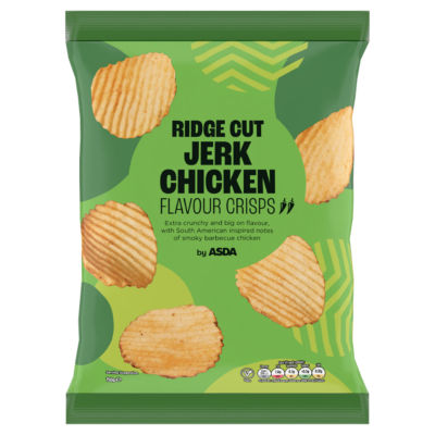 ASDA Ridge Cut Jerk Chicken Flavour Crisps 150g