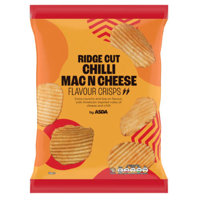 ASDA Ridge Cut Chilli Mac N Cheese Flavour Crisps 150g