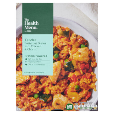 The Health Menu by ASDA Tender Butternut Grains with Chicken & Chorizo 400g