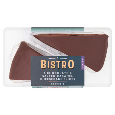 Bistro by ASDA Chocolate & Salted Caramel Cheesecake Slices 2 x 95g (190g)