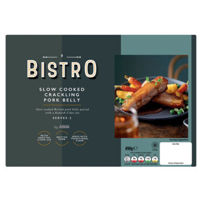 Bistro by ASDA Slow Cooked Crackling Pork Belly 490g