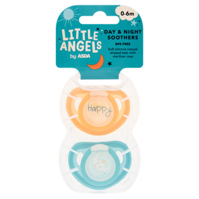 LITTLE ANGELS by ASDA Day & Night Soothers 0-6m