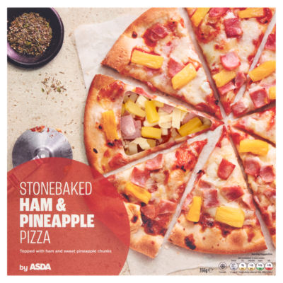 ASDA Stonebaked Ham & Pineapple Pizza 356g