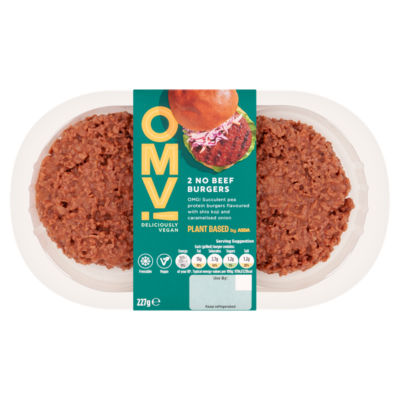 OMV! Deliciously Vegan 2 No Beef Burgers 227g