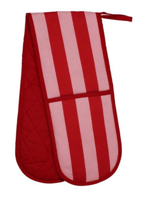 George Home Pink And Red Stripe Oven Glove