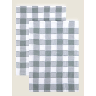 George Home Green Check Tea Towels