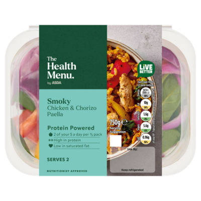 The Health Menu by ASDA Smoky Chicken & Chorizo Paella 750g