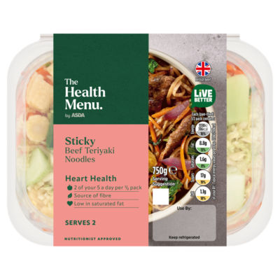 The Health Menu by ASDA Sticky Beef Teriyaki Noodles 750g