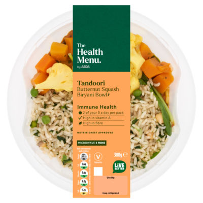 The Health Menu by ASDA Tandoori Butternut Squash Biryani Bowl 380g