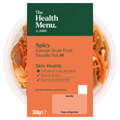 The Health Menu by ASDA Spicy Korean Style Pork Noodle Pot 300g