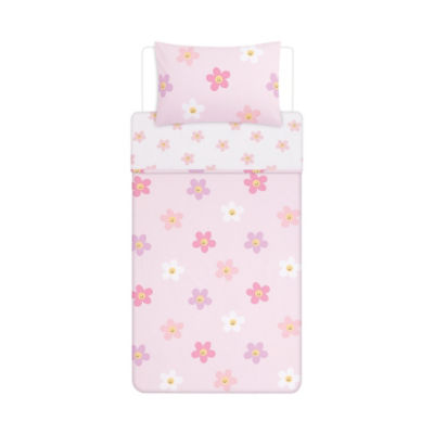 George Home Pink Daisy Reversible Single Duvet Set - Single