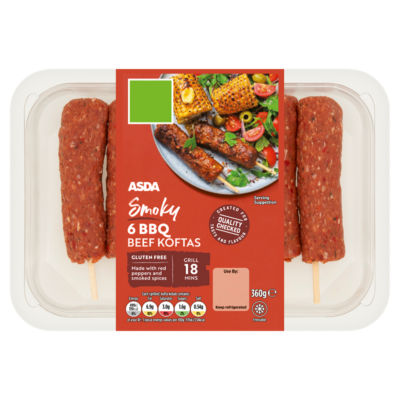 ASDA Smoky 6 BBQ Beef Koftas 360g