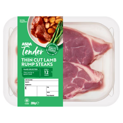 ASDA Tender Thin Cut Lamb Rump Steaks 200g