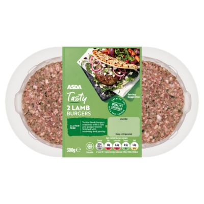 ASDA Tasty 2 Lamb Burgers 300g