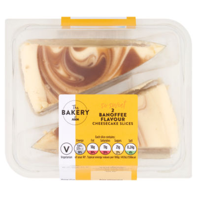 The BAKERY at ASDA Banoffee Flavour Cheesecake Slices 2 x 95g (190g)