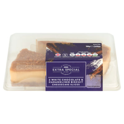 ASDA Extra Special White Chocolate & Caramelised Biscuit Cheesecake Slices 2 x 95g (190g)