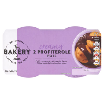 The BAKERY at ASDA Creamy Profiterole Pots 2 x 90g (180g)