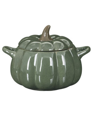 George Home Green Reactive Glaze Pumpkin Serving Bowl