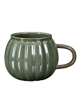 George Home Green Reactive Glaze Shaped Pumpkin Mug