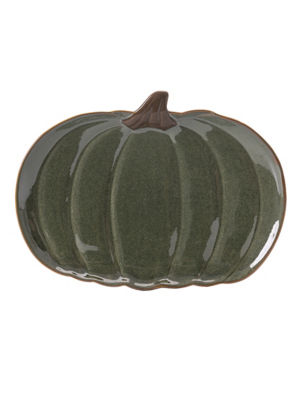 George Home Green Reactive Glaze Pumpkin Shaped Plate