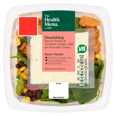 The Health Menu by ASDA Nourishing Sweet Potato & Turmeric Grains with an Avocado Crema 280g