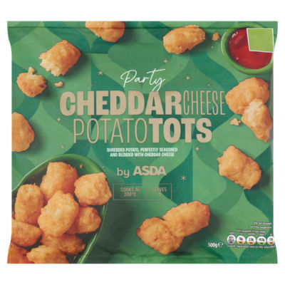 ASDA Party Cheddar Cheese Potato Tots 500g