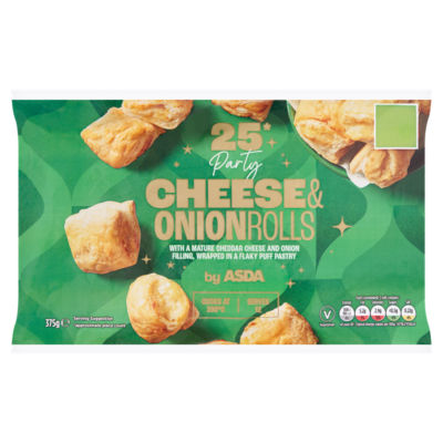 ASDA 25 Party Cheese & Onion Rolls 375g