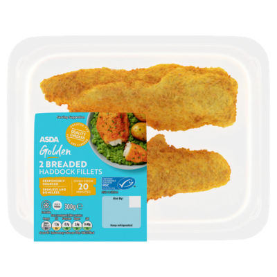 ASDA Golden 2 Breaded Haddock Fillets 300g