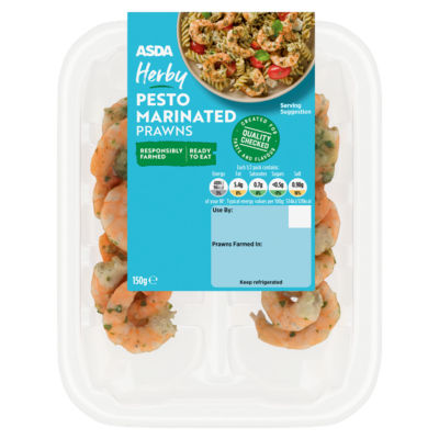 ASDA Herby Pesto Marinated Prawns 150g