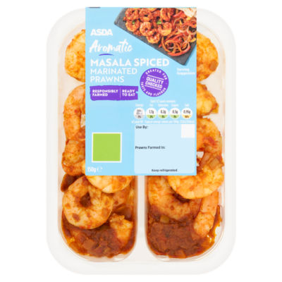 ASDA Aromatic Masala Spiced Marinated Prawns 150g